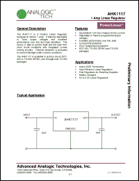 Click here to download AHK1117XNY-3.3-T1 Datasheet