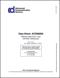Click here to download ACD80800 Datasheet