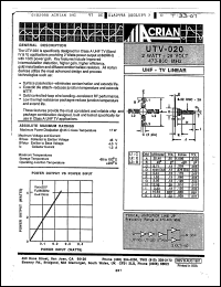 Click here to download UTV-020 Datasheet