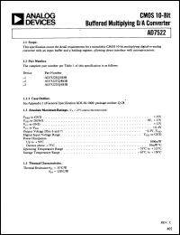 Click here to download AD7522UQ/883 Datasheet