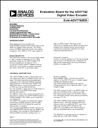 Click here to download EVAL-ADV7192 Datasheet