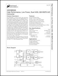 Click here to download ADC08D500CIYB Datasheet