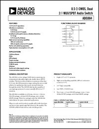 Click here to download ADG884BCPZ-REEL Datasheet