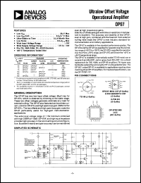 Click here to download OP07RC/883 Datasheet