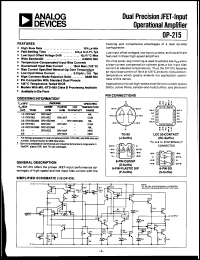 Click here to download OP-215GS Datasheet