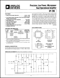 Click here to download OP-290ARC/883 Datasheet