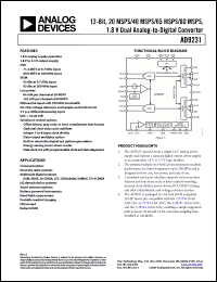 Click here to download AD9231BCPZRL7-20 Datasheet