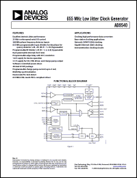 Click here to download AD9540BCPZ-REEL Datasheet