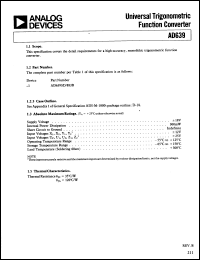 Click here to download AD639BD/+ Datasheet