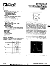 Click here to download AD8001SMD Datasheet