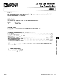 Click here to download AD849JR-REEL Datasheet