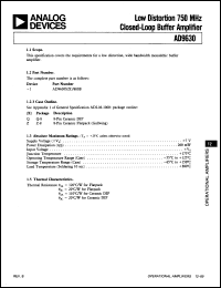 Click here to download AD9630SZ Datasheet