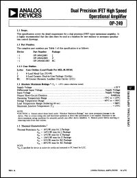 Click here to download OP249FJ Datasheet