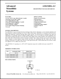 Click here to download AMS3100A-2.5CM Datasheet