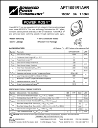 Click here to download APT1001R1AVR Datasheet