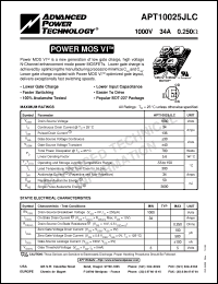 Click here to download APT10025 Datasheet