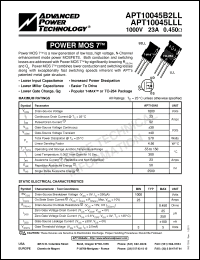 Click here to download APT10045B2LL Datasheet