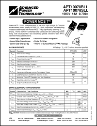 Click here to download APT10078BLL Datasheet