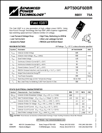 Click here to download APT50GF60 Datasheet