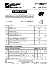 Click here to download APT6045SVR Datasheet