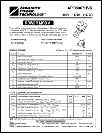 Click here to download APT8067HVR Datasheet