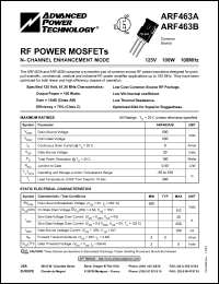 Click here to download ARF463 Datasheet