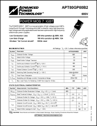 Click here to download APT80GP60B2 Datasheet