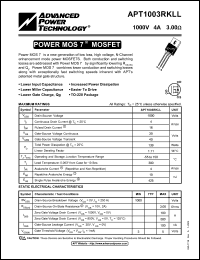 Click here to download APT1003RKLL Datasheet