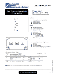 Click here to download APTDF400AA100 Datasheet