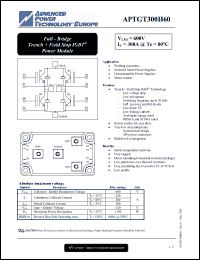 Click here to download APTGT300H60 Datasheet