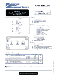 Click here to download APTGT150A170 Datasheet