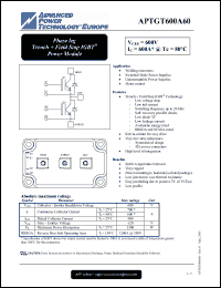 Click here to download APTGT600A60 Datasheet