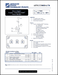 Click here to download APTGT300DA170 Datasheet