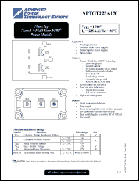 Click here to download APTGT225A170 Datasheet