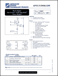 Click here to download APTGT150SK120T Datasheet