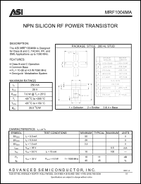 Click here to download MRF1004MA Datasheet