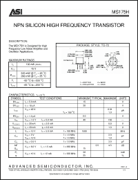 Click here to download MS175H Datasheet