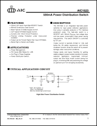 Click here to download AIC1523-0CS Datasheet