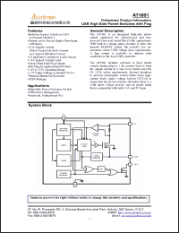 Click here to download AT1601 Datasheet