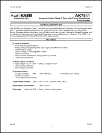 Click here to download AK7841 Datasheet