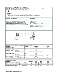 Click here to download AO7407 Datasheet