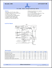 Click here to download AS7C33256FT18B-75TQI Datasheet