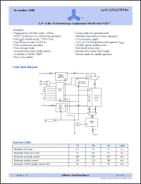 Click here to download AS7C33512NTF18A-10TQI Datasheet