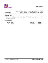 Click here to download A63L83361E-8 Datasheet