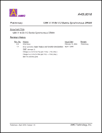 Click here to download A43L8316V-10 Datasheet