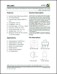 Click here to download APL1087-25EC-TRL Datasheet