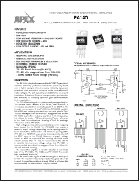 Click here to download PA140 Datasheet