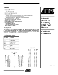 Click here to download AT49F8192-90RC Datasheet