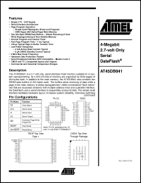 Click here to download AT45DB041-RC Datasheet