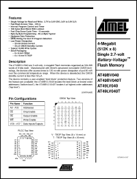 Click here to download AT49BV040-20JC Datasheet